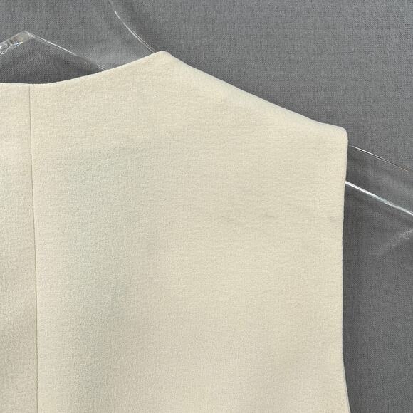 ENZA COSTA Crepe Vest Womens Small Cream Cropped Button Front NEW - Picture 16 of 16